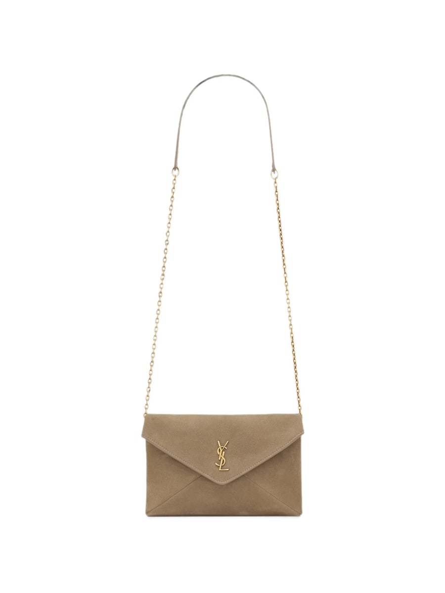 Saint Laurent Saint Laurent Cassandre Small Chain Pouch In Suede