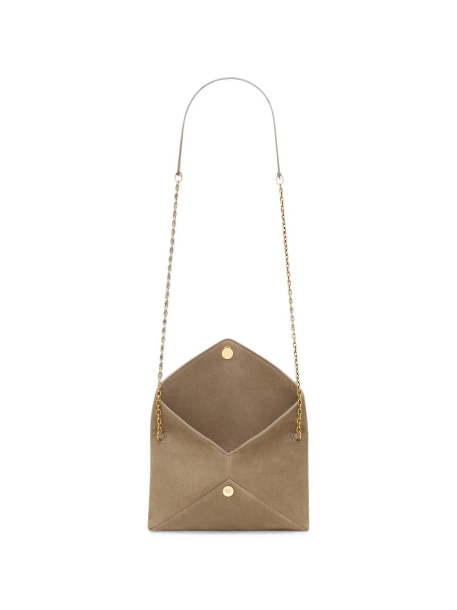 Saint Laurent Saint Laurent Cassandre Small Chain Pouch In Suede, view 2
