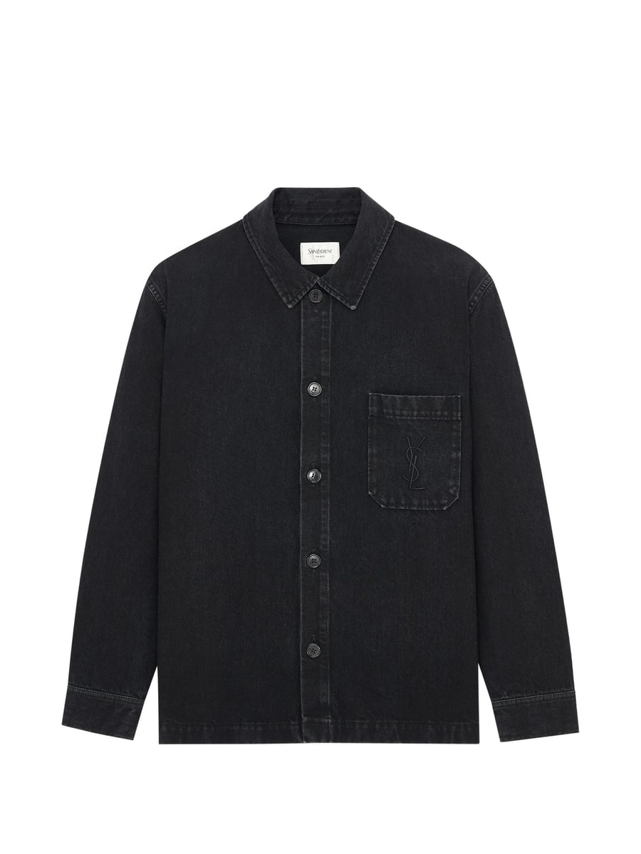 Saint Laurent Saint Laurent Cassandre Overshirt In Cotton Linen Gabardine