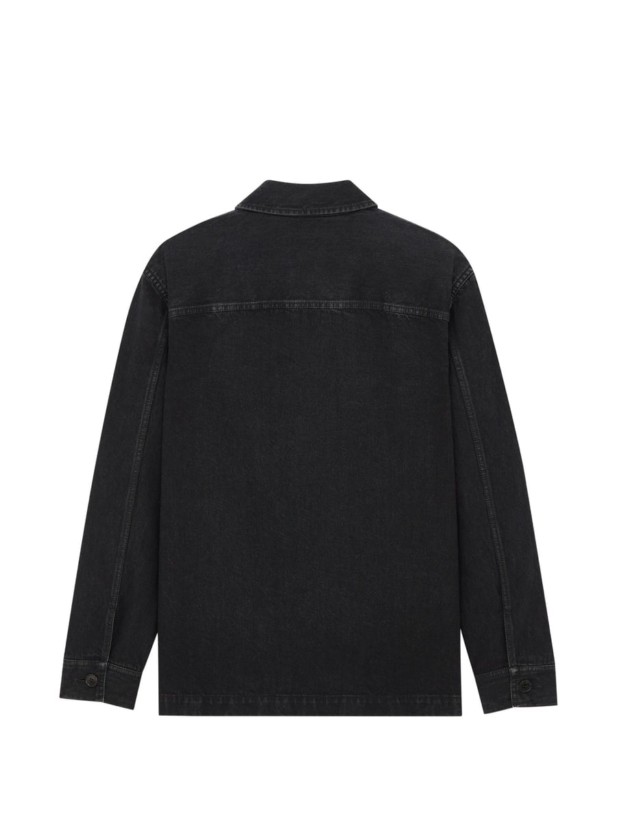 Saint Laurent Saint Laurent Cassandre Overshirt In Cotton Linen Gabardine, view 2