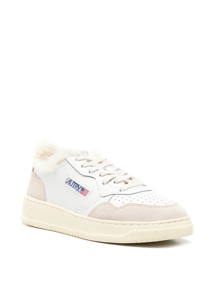 Autry Autry Medalist Shearling-trim Sneakers, view 2