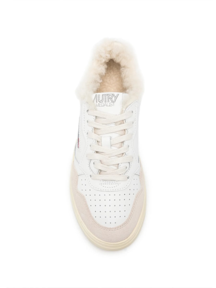 Autry Autry Medalist Shearling-trim Sneakers, view 3