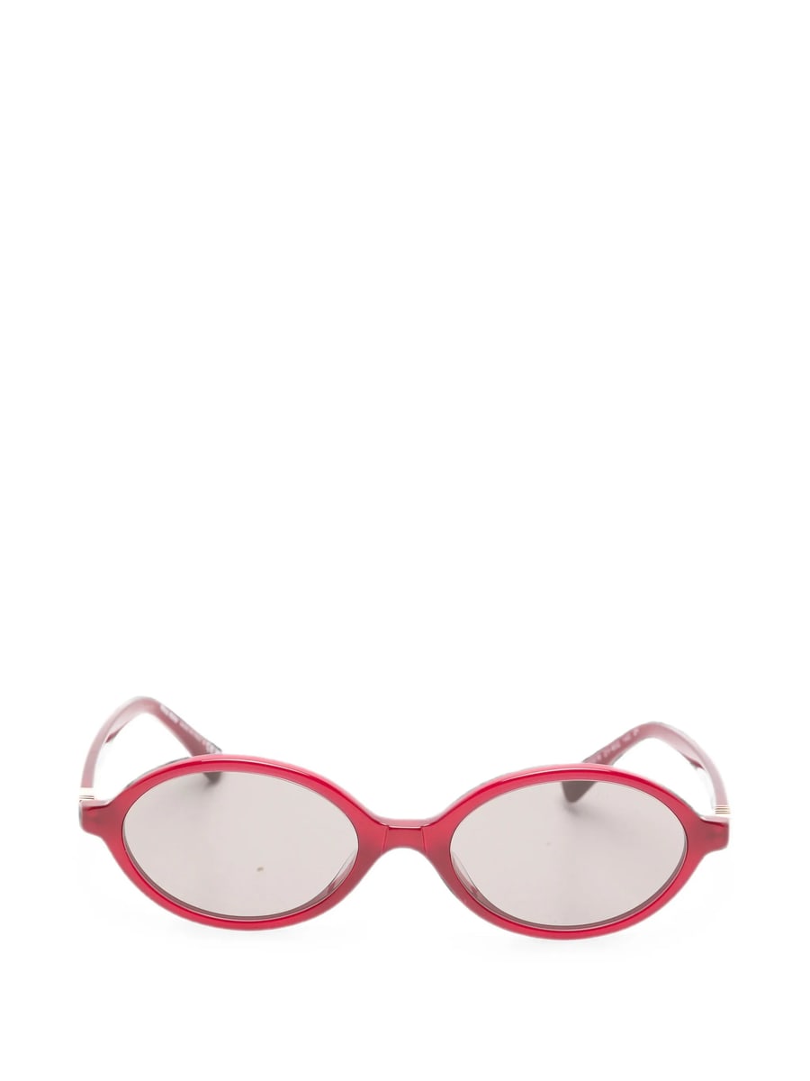 Miu Miu Miu Miu Logo-plaque Oval-frame Sunglasses