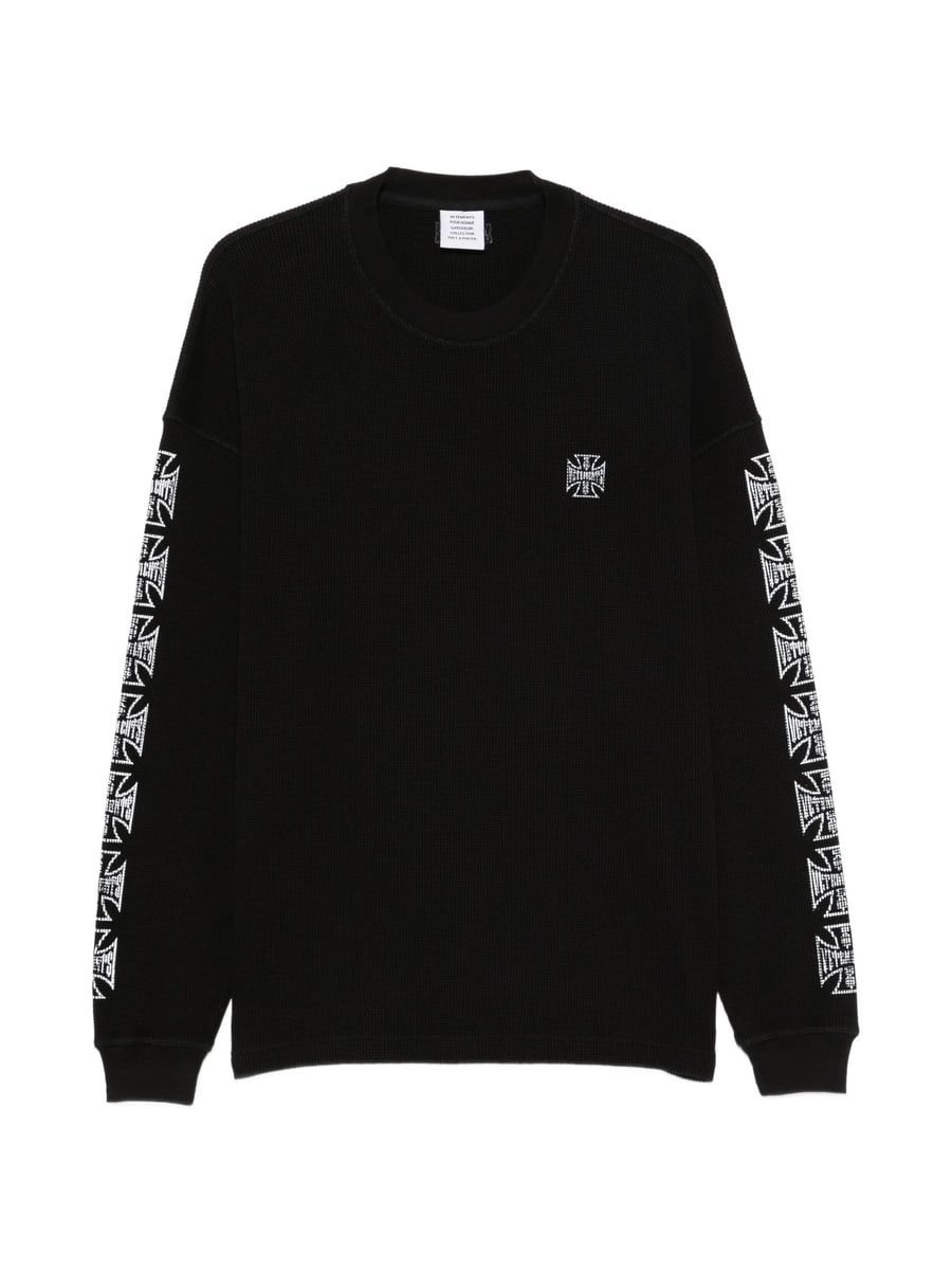 Vetements Vetements Waffle-knit Graphic-print T-shirt