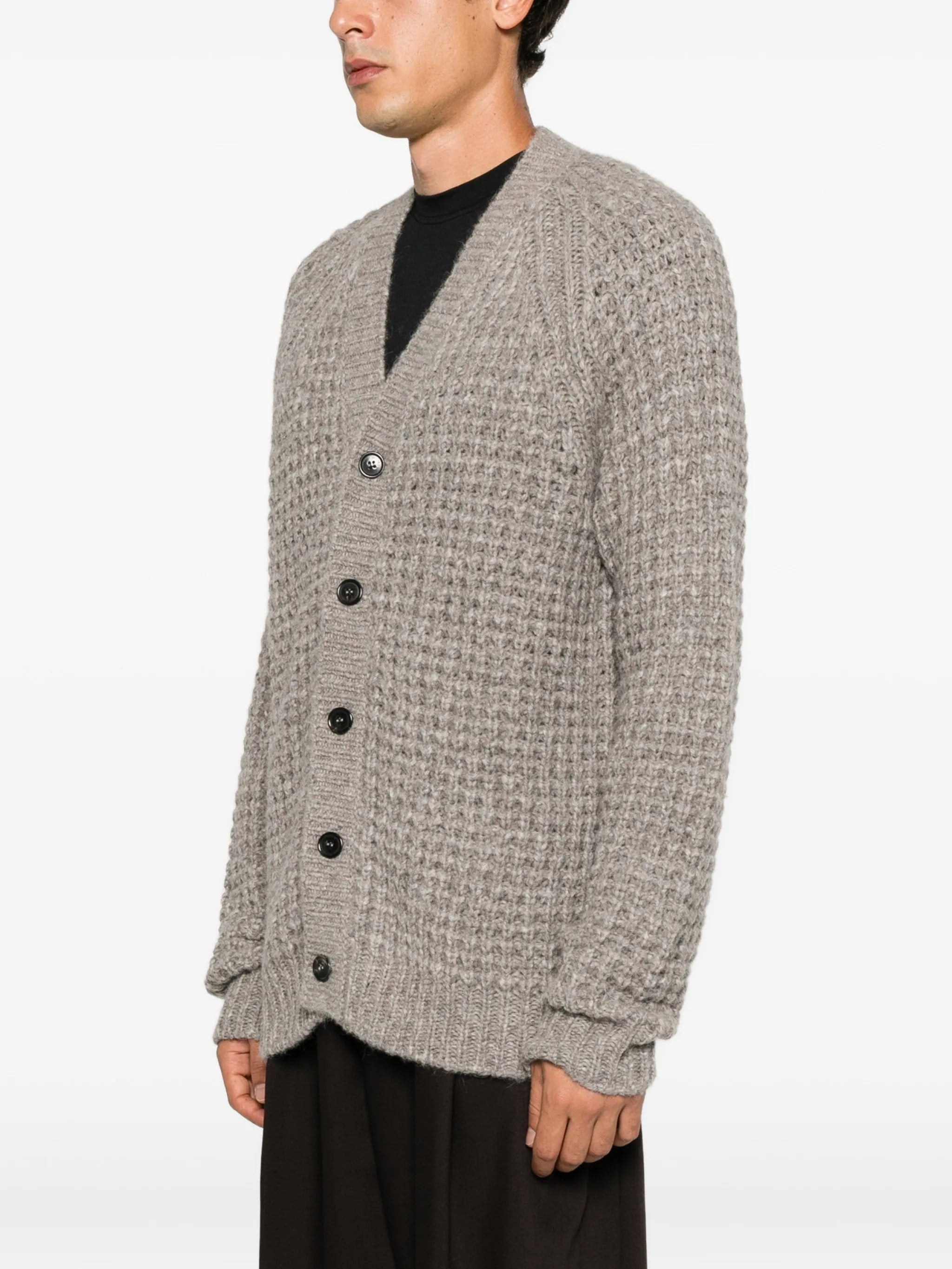 Roberto Collina Roberto Collina Waffle-knit V-neck Cardigan, view 2