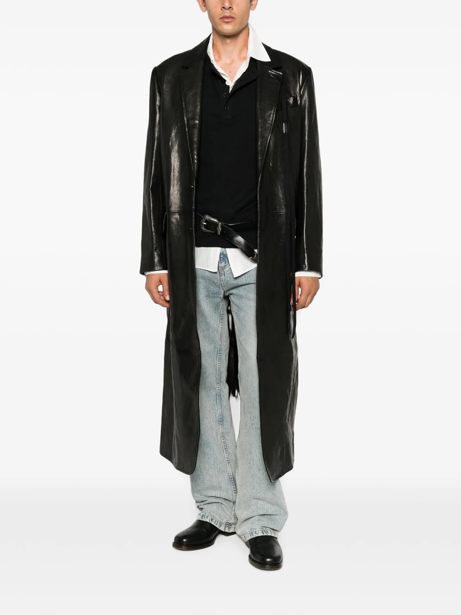 Ann Demeulemeester Ann Demeulemeester Buttoned Leather Coat, view 2