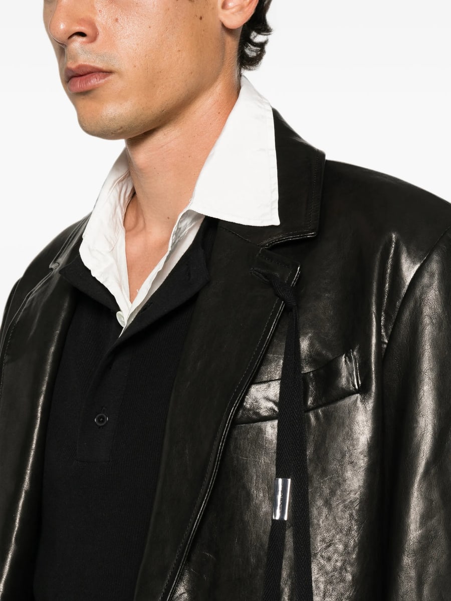 Ann Demeulemeester Ann Demeulemeester Buttoned Leather Coat, view 3