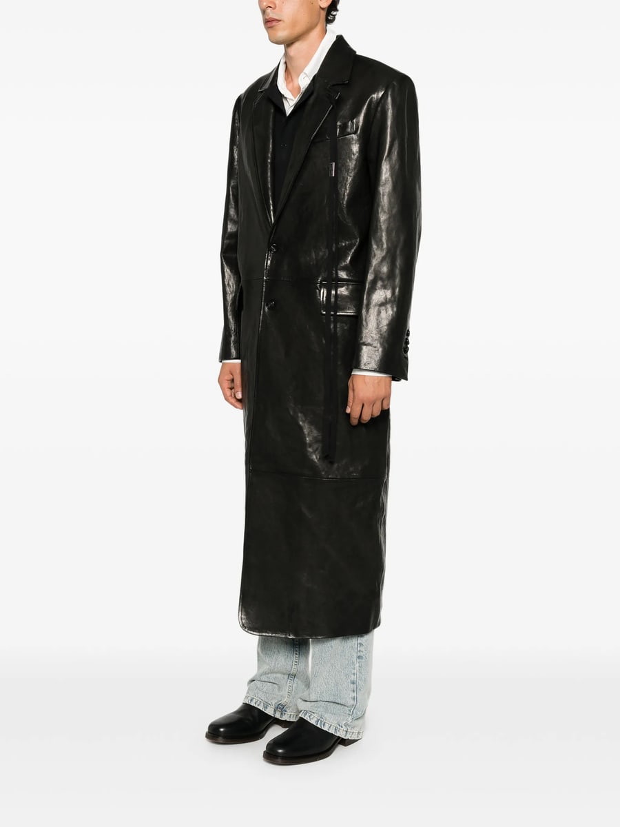 Ann Demeulemeester Ann Demeulemeester Buttoned Leather Coat, view 4