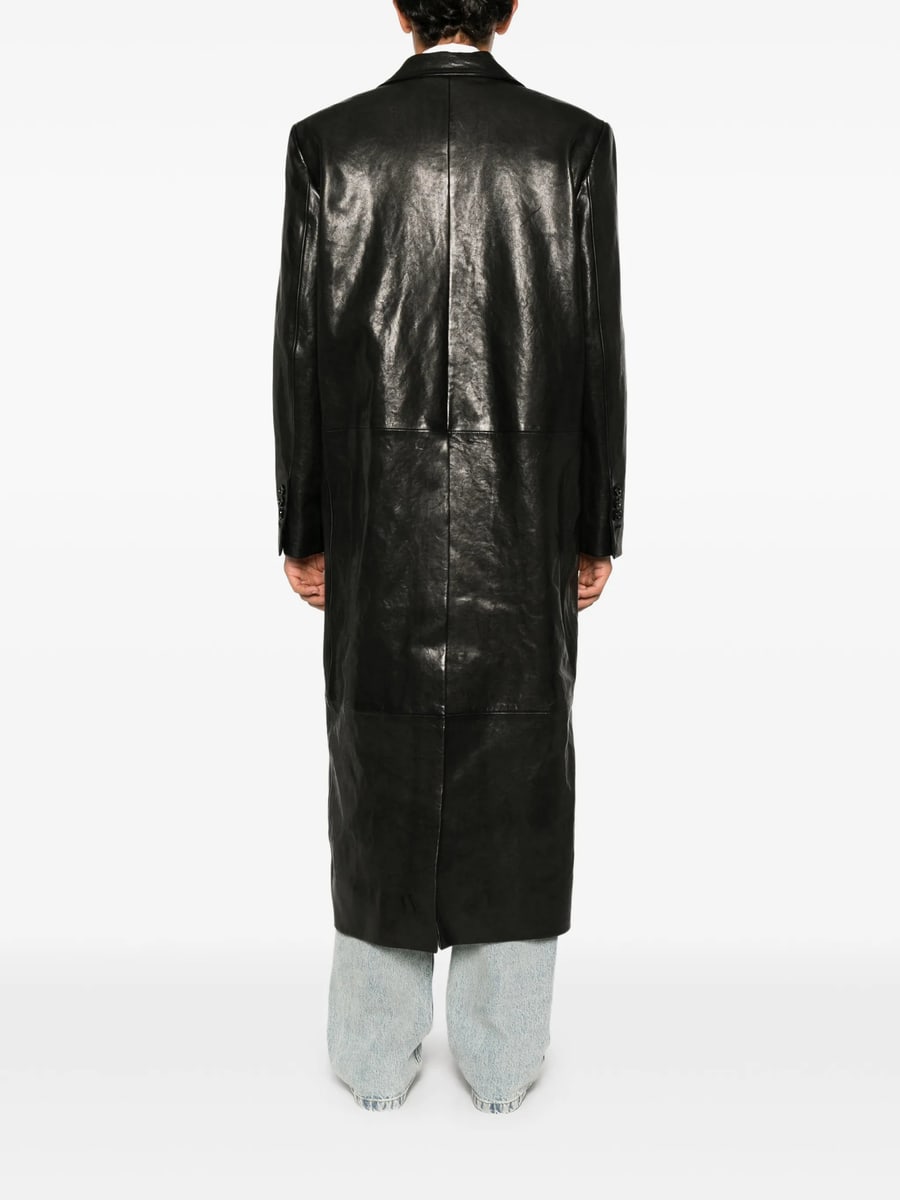 Ann Demeulemeester Ann Demeulemeester Buttoned Leather Coat, view 5