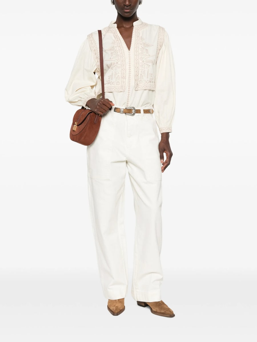 Ba&sh Ba&sh Embroidered Long-sleeve Blouse, view 4