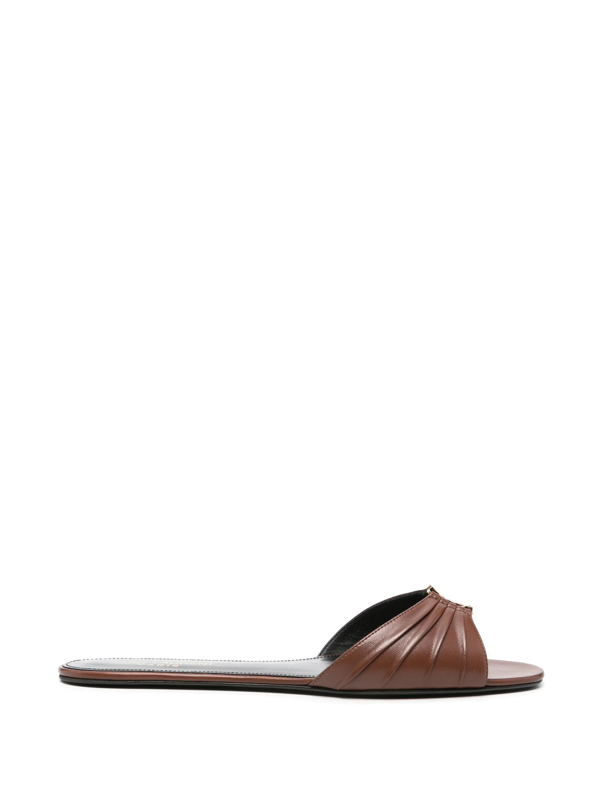 Saint Laurent Saint Laurent Cassandra Ruched Leather Sandals