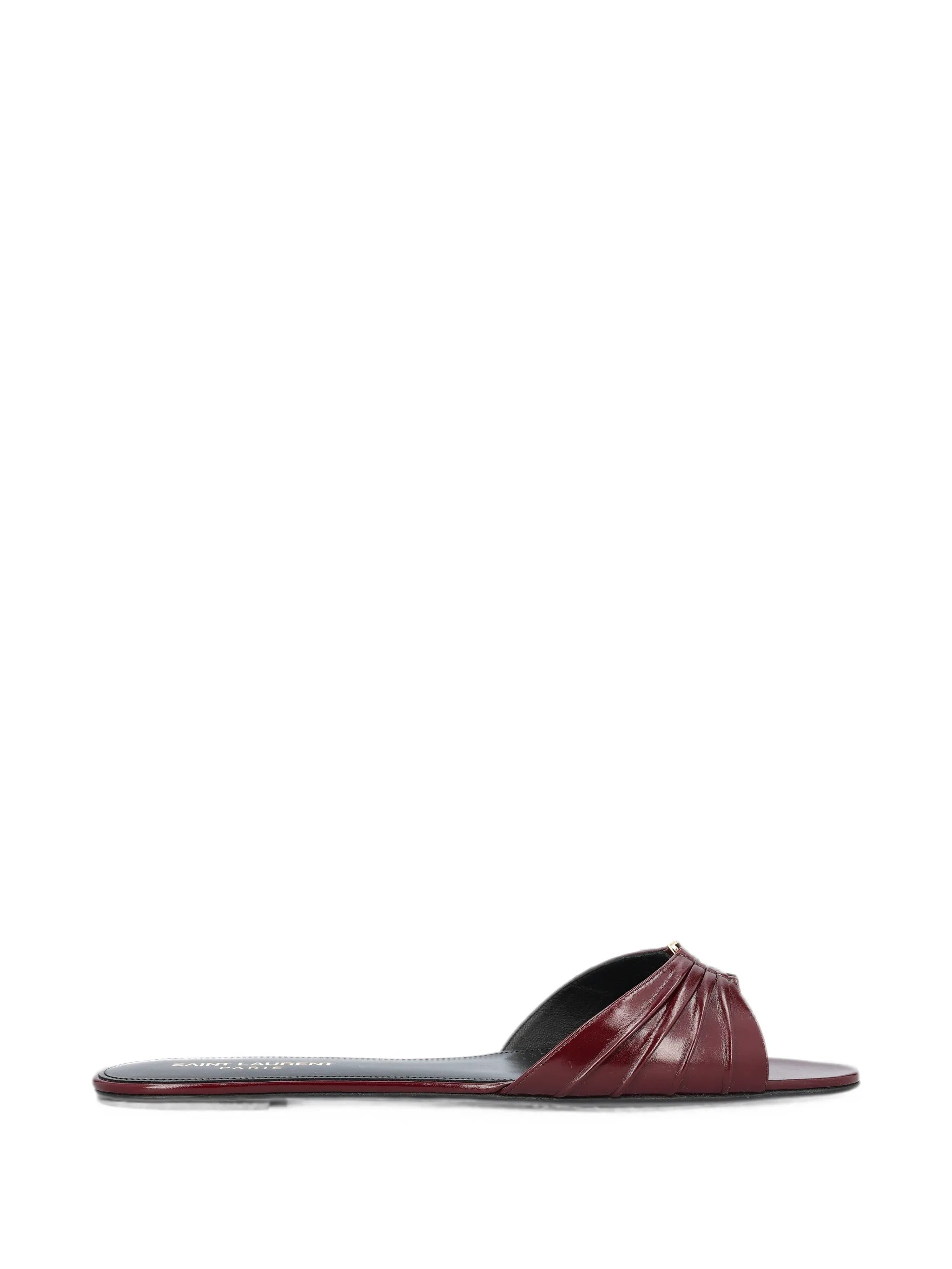 Saint Laurent Saint Laurent Babylone Slides In Smooth Leather