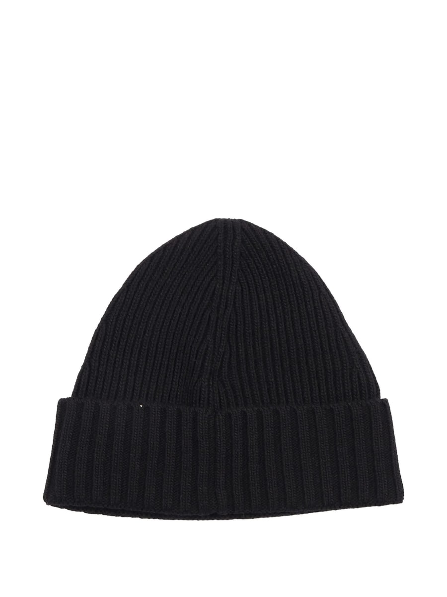 Stone Island Stone Island Logo-patch Ribbed-knit Beanie Hat, view 3