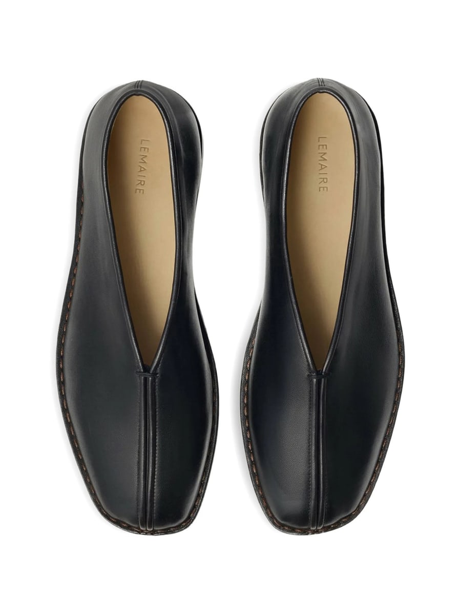 Lemaire Lemaire Flat Piped Slippers In Leather, view 2
