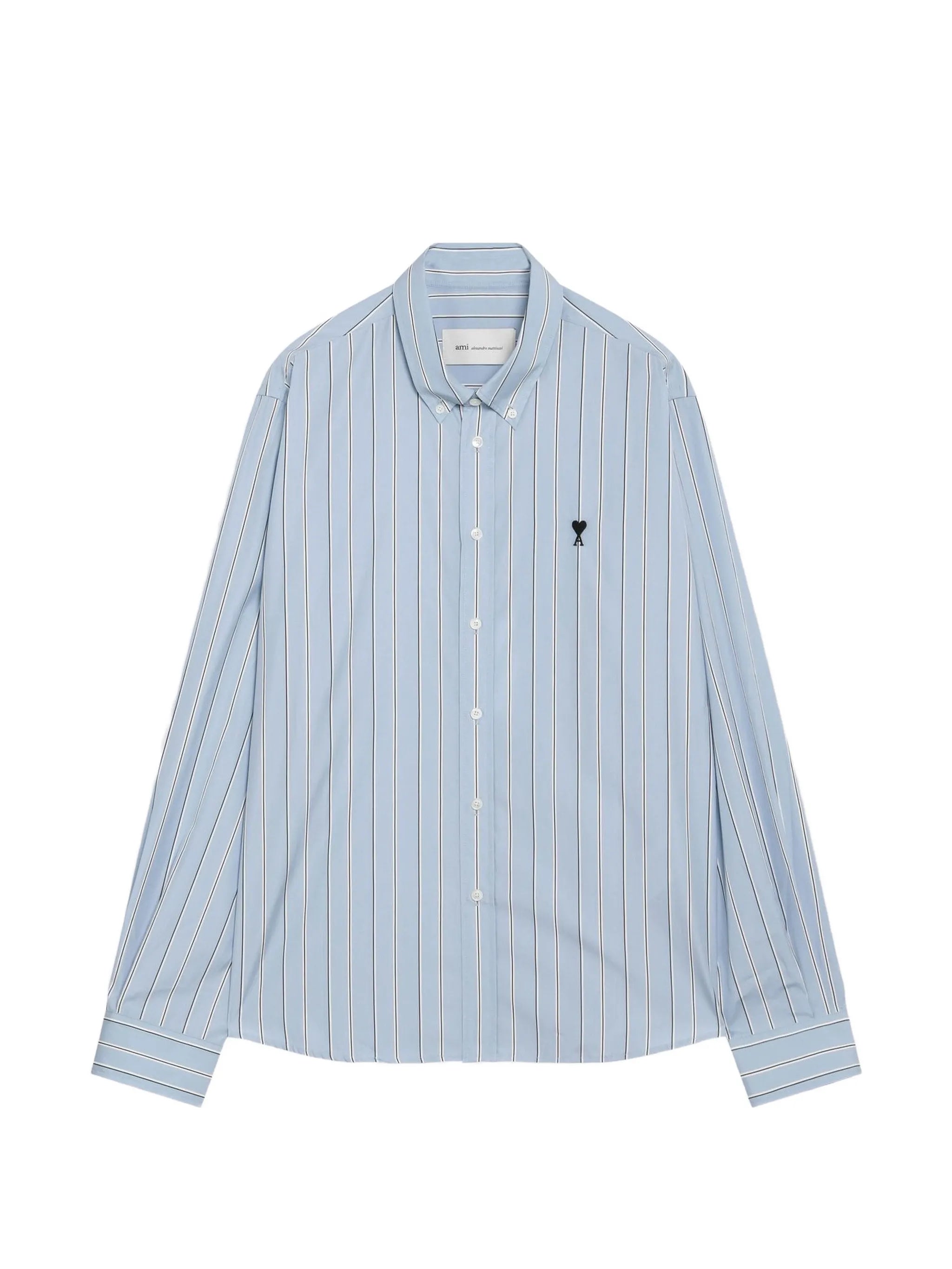 AMI Paris Ami Paris Ami De Coeur Vertical-stripe Shirt