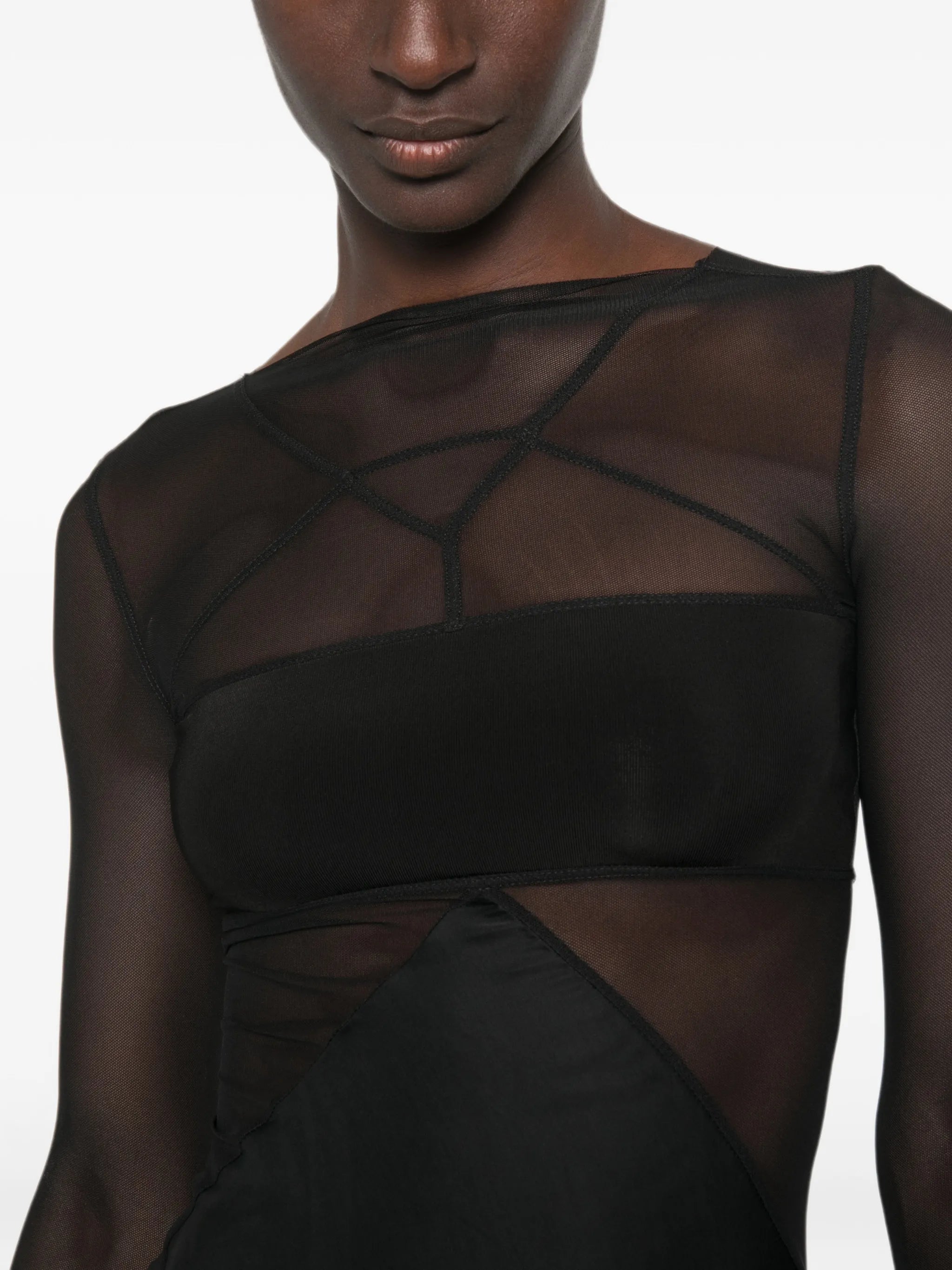 Rick Owens Rick Owens Combo Long-sleeve Maxi Dress, view 2