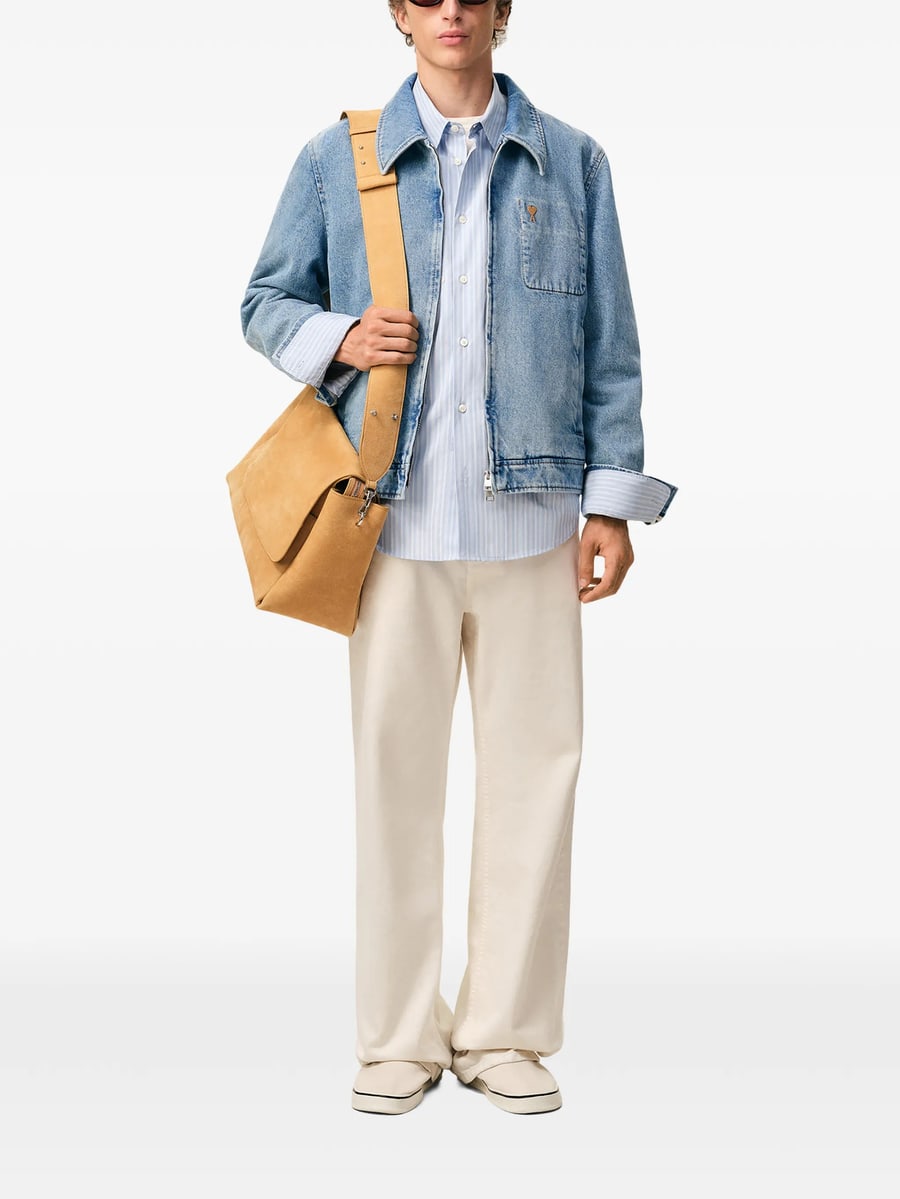 AMI Paris Ami Paris Faded-effect Zip-up Jacket