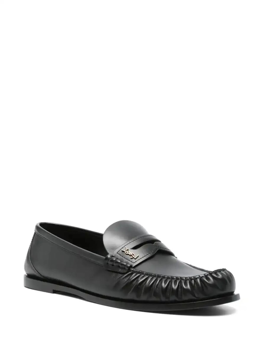 Saint Laurent Saint Laurent Leather Loafers, view 2