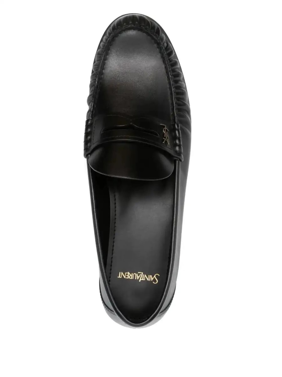 Saint Laurent Saint Laurent Leather Loafers, view 3