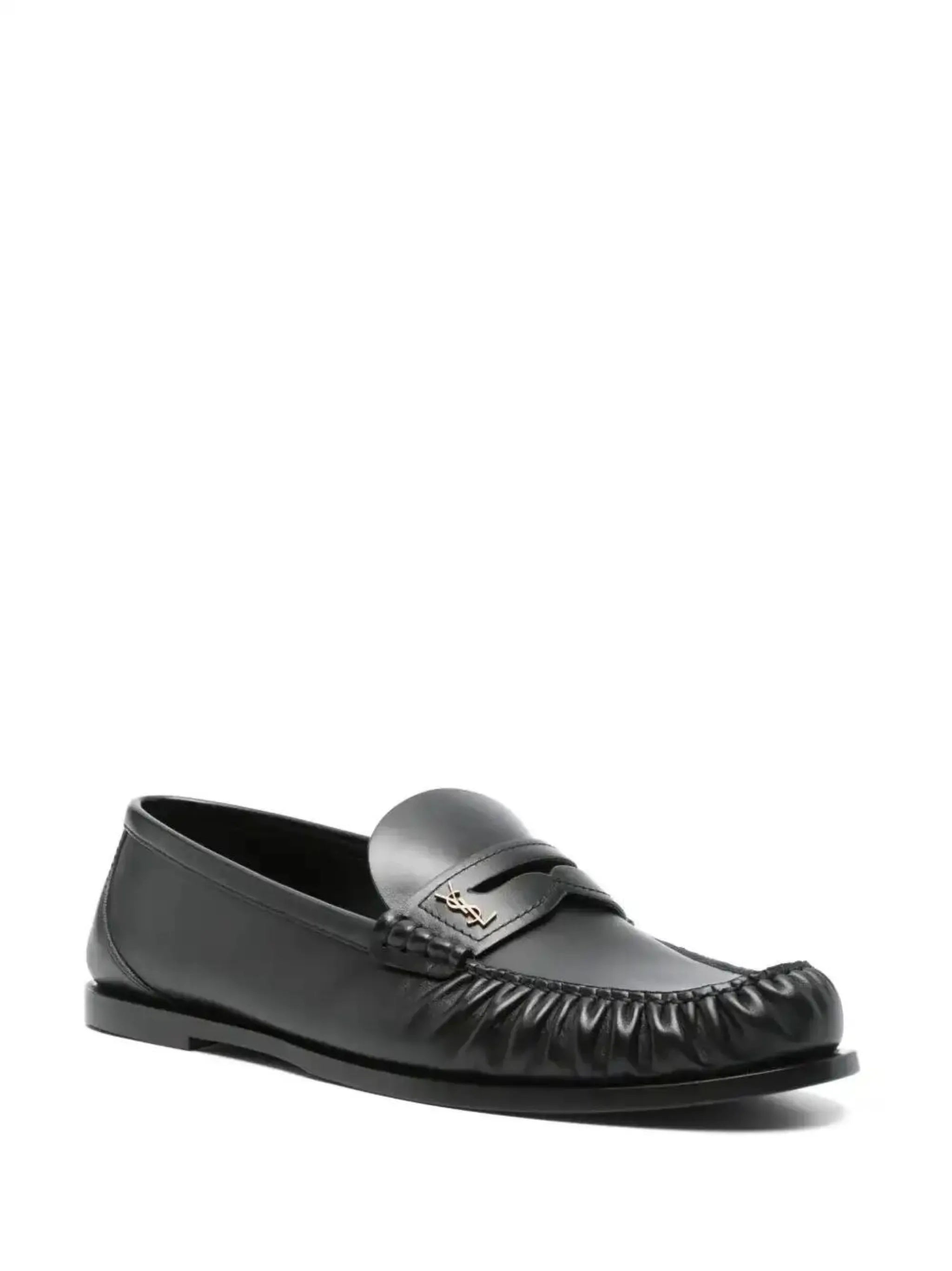 Saint Laurent Saint Laurent Leather Loafers, view 2