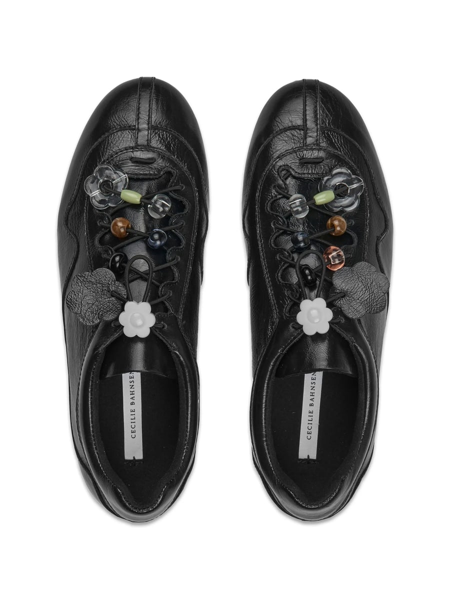 Cecilie Bahnsen Cecilie Bahnsen Blaise Crinkle-leather Sneakers, view 3