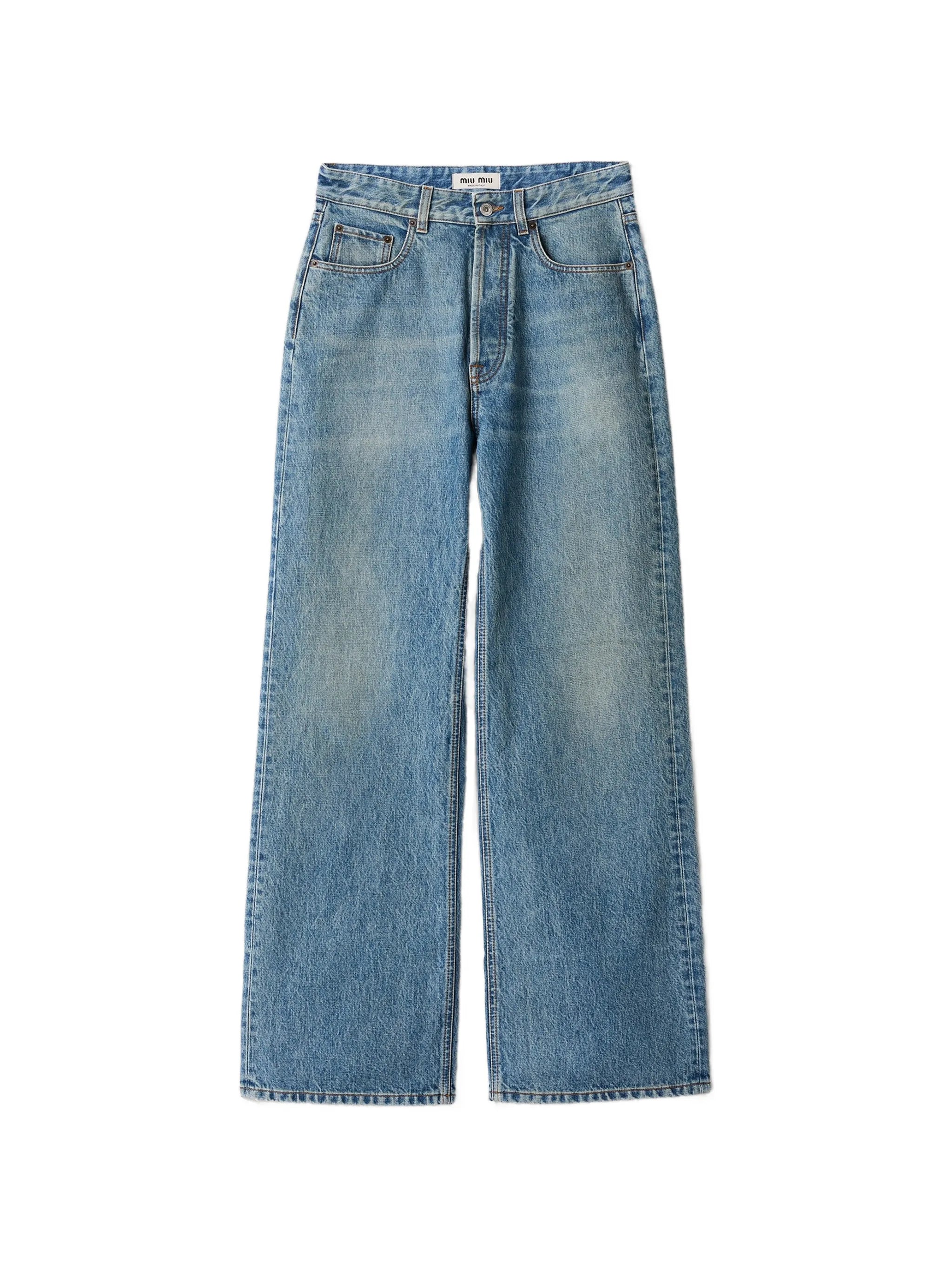 Miu Miu Miu Miu Logo-embroidered Flared Jeans