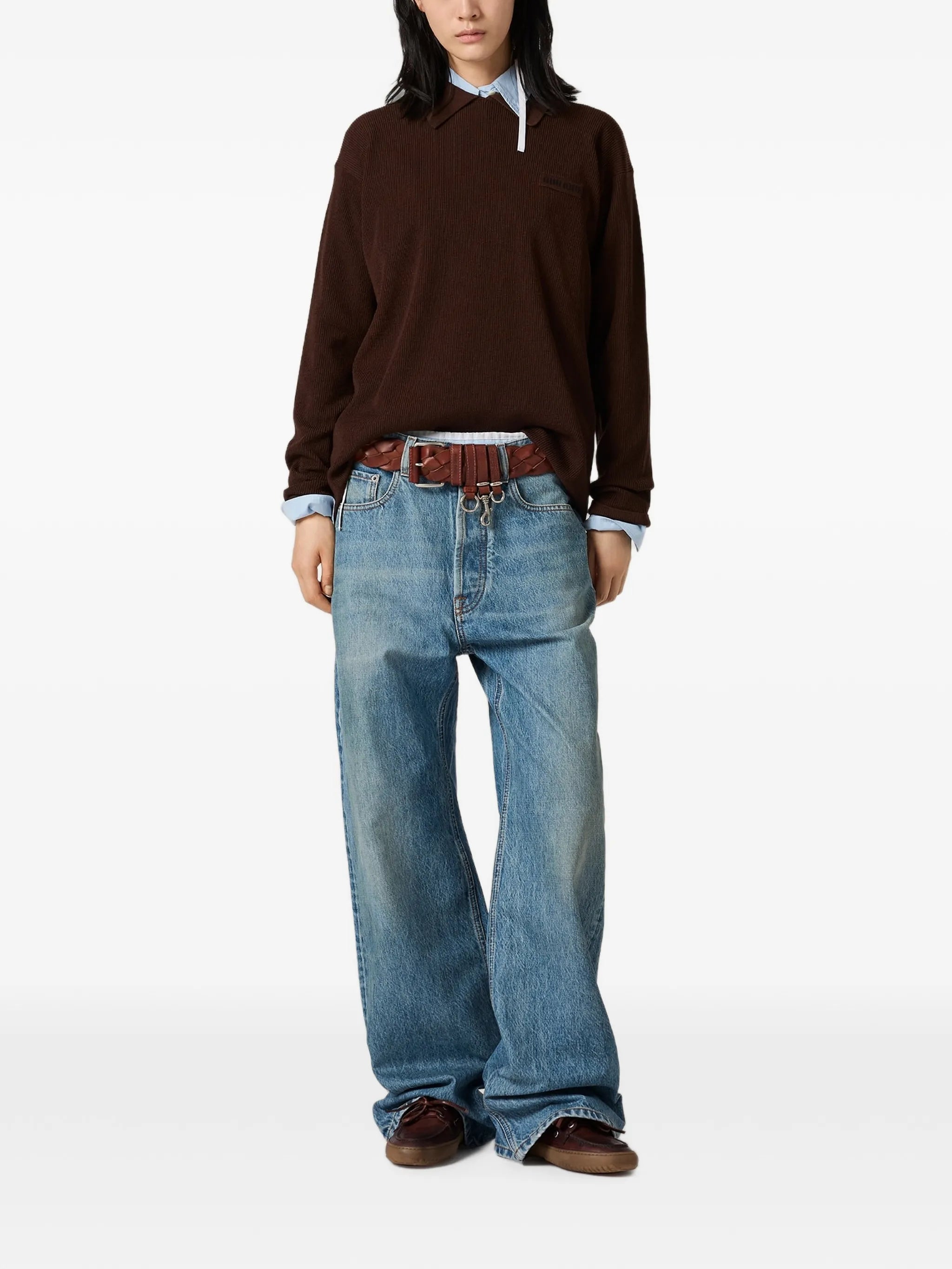 Miu Miu Miu Miu Logo-embroidered Flared Jeans, view 2