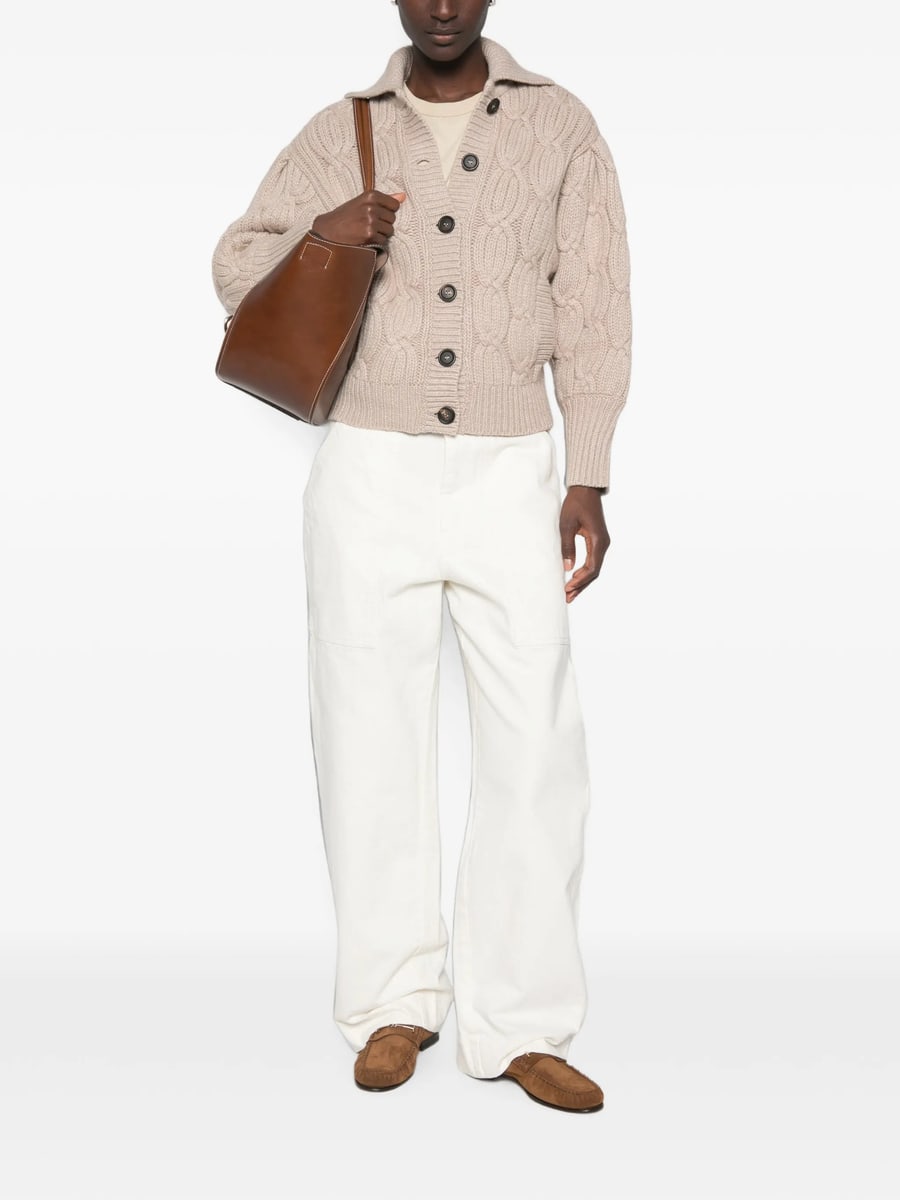 Brunello Cucinelli Brunello Cucinelli Cable-knit Button-up Cardigan, view 3