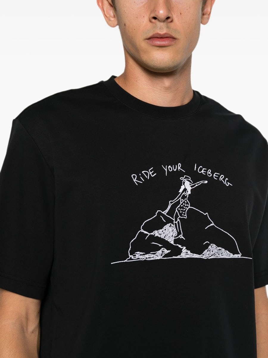 Iceberg Iceberg Short-sleeve Embroidered T-shirt, view 3