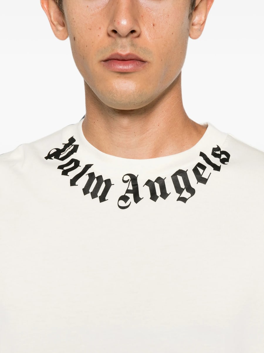 Palm Angels Palm Angels Neck Logo Printed T-shirt, view 2