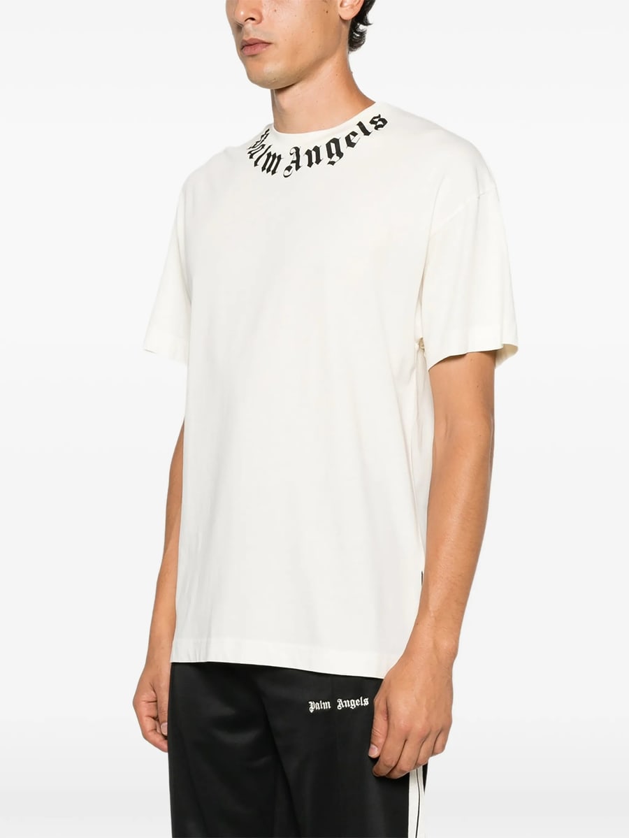 Palm Angels Palm Angels Neck Logo Printed T-shirt, view 4