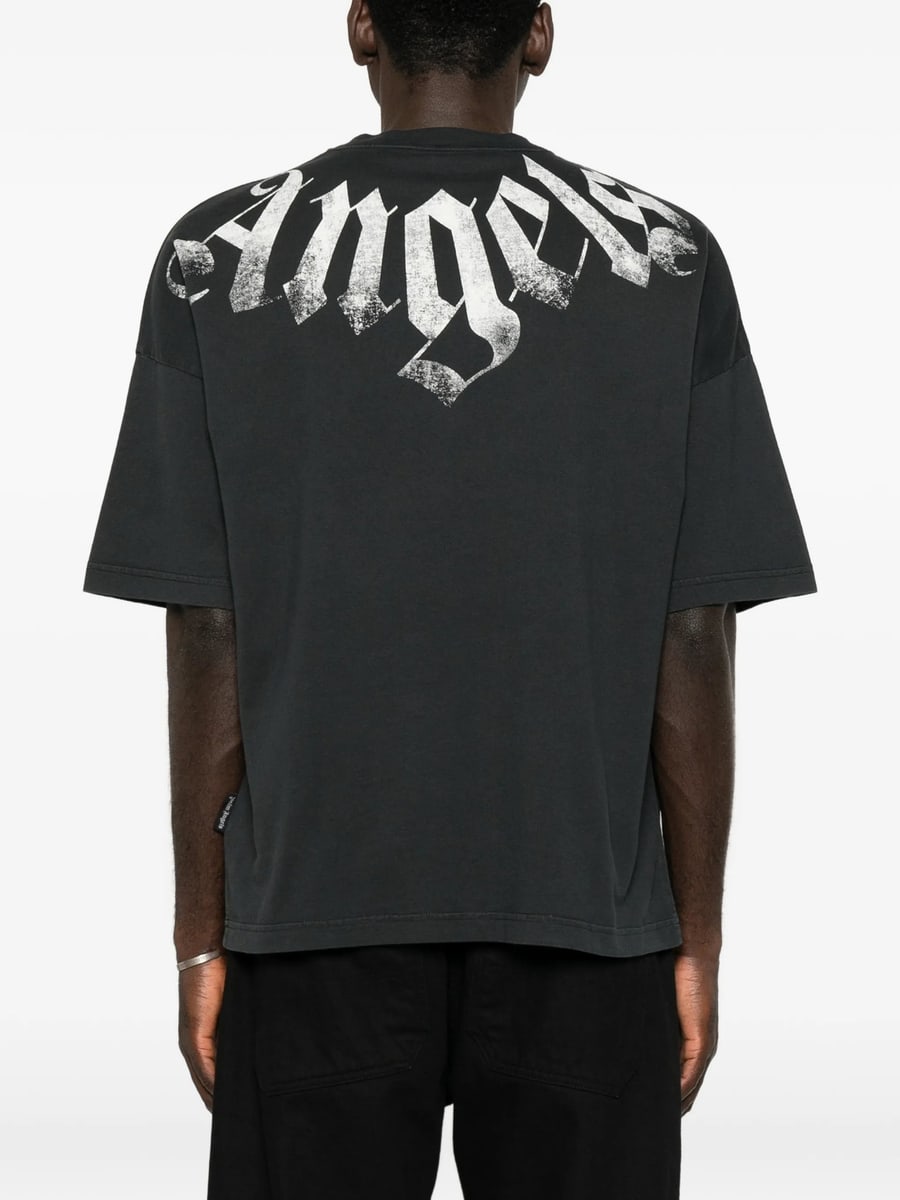 Palm Angels Palm Angels Big Neck Logo Printed T-shirt, view 3