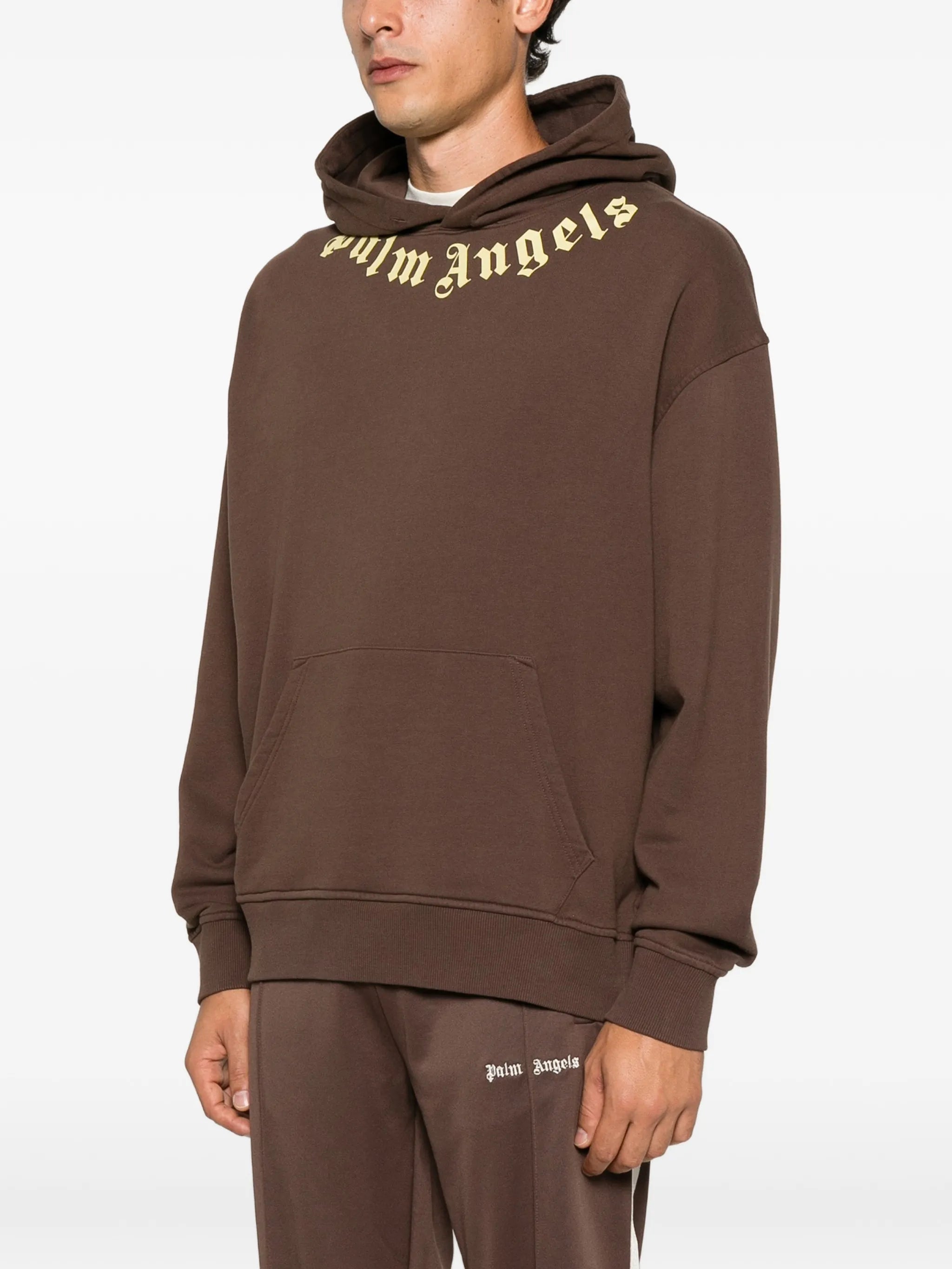 Palm Angels Palm Angels Neck Logo Printed Hoodie, view 2