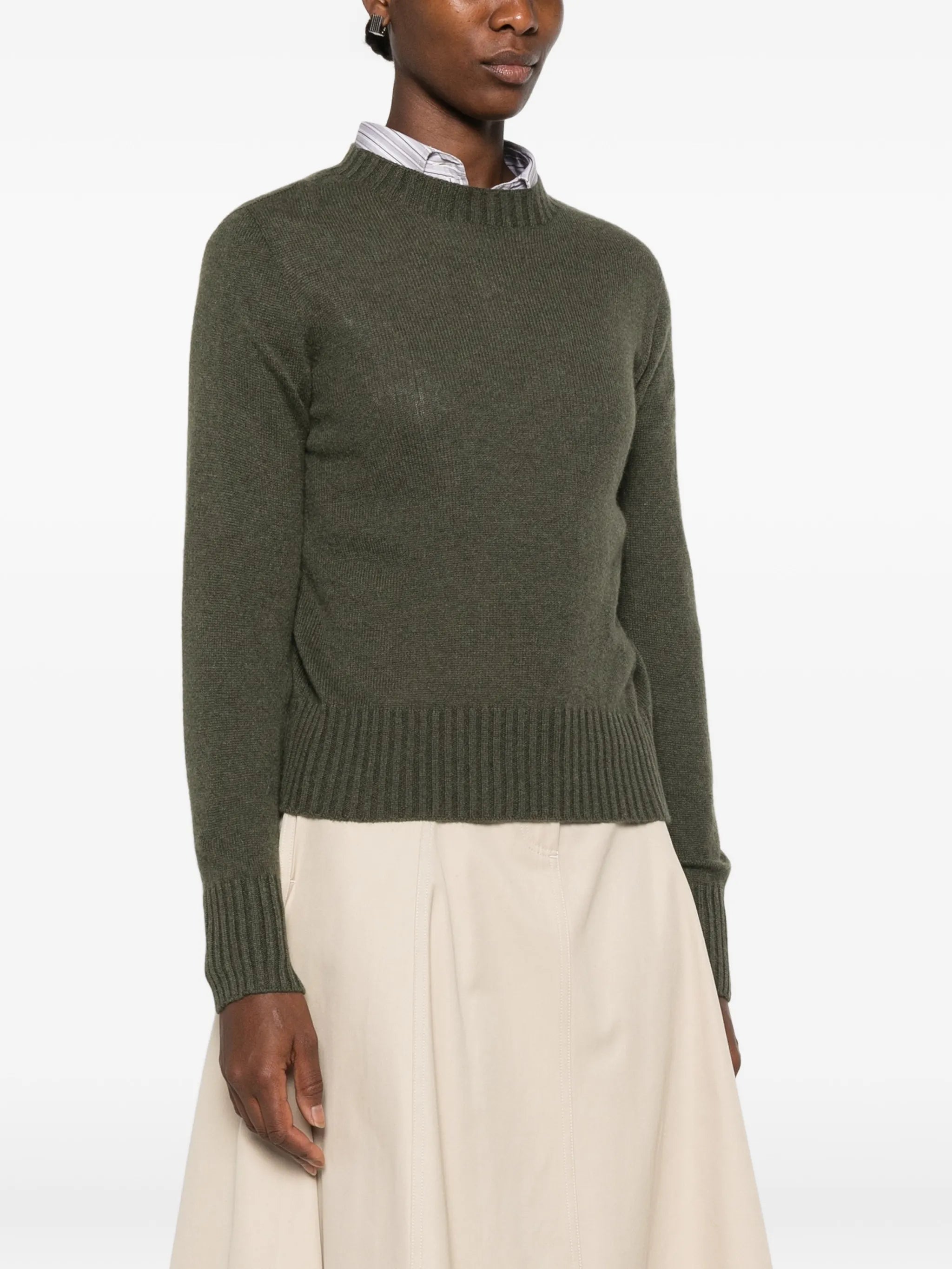 Aragona Aragona Long-sleeve Ribbed-trim Sweater, view 2