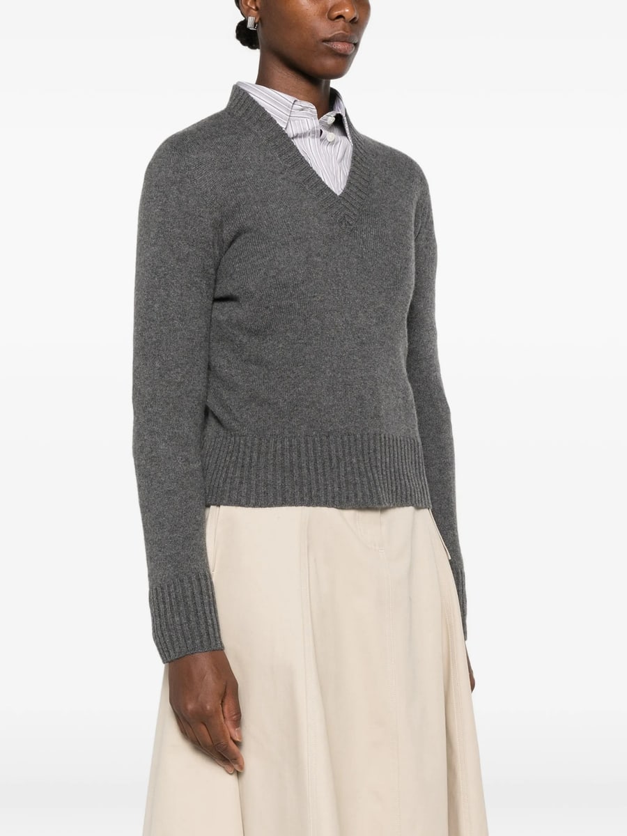 Aragona Aragona V-neck Ribbed-trim Sweater, view 4