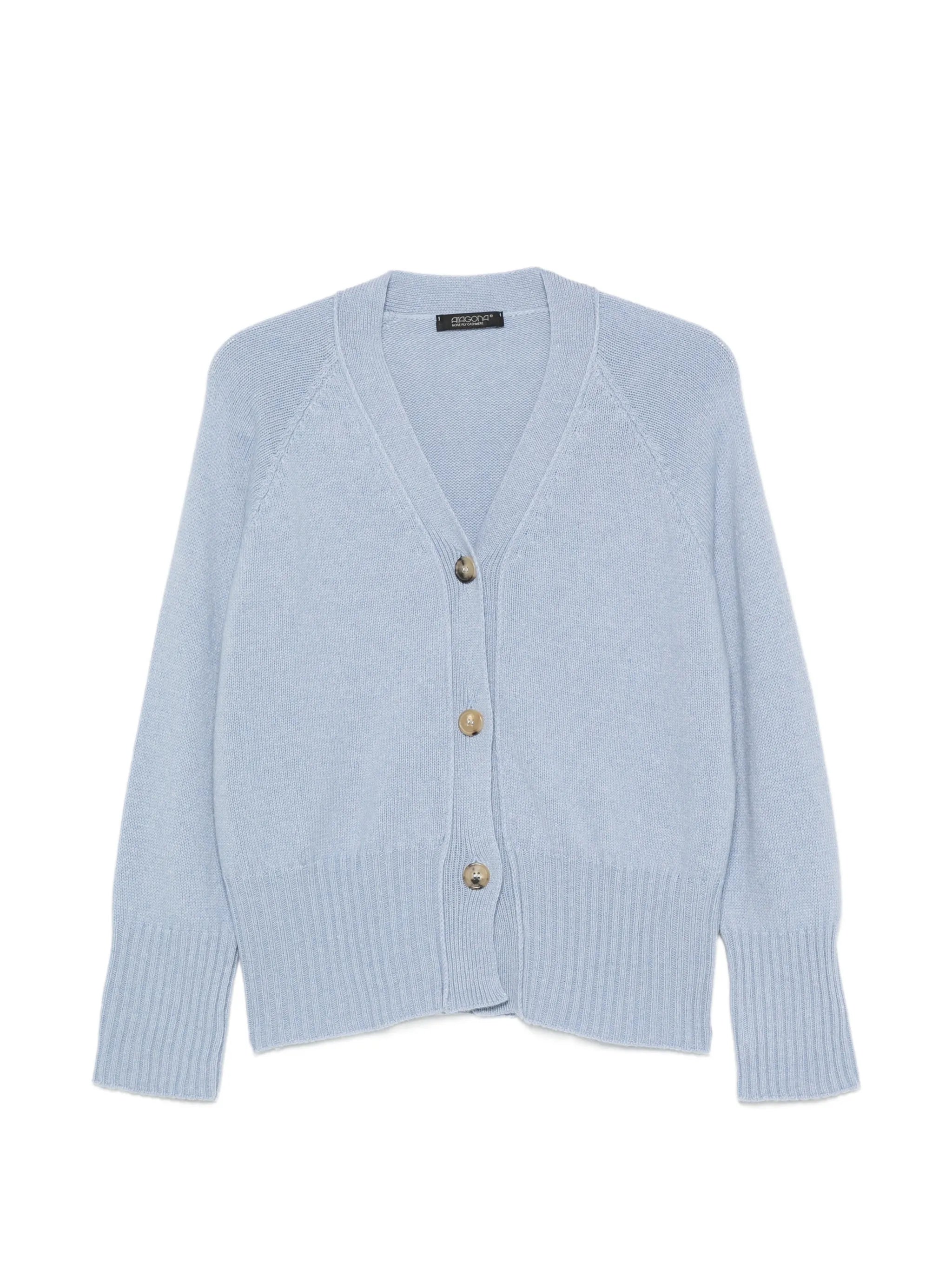 Aragona Aragona V-neck Ribbed-knit Cardigan