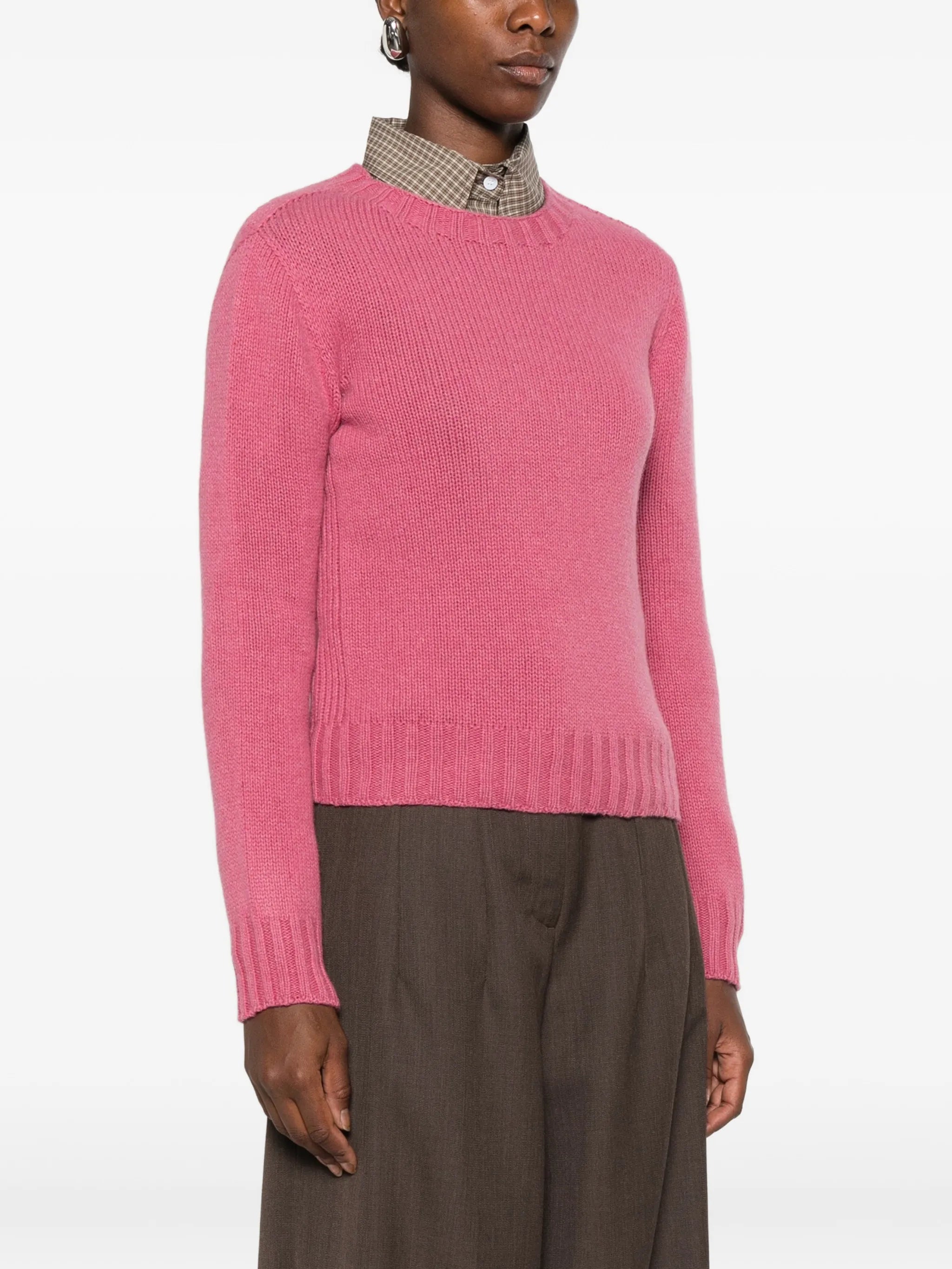 Aragona Aragona Ribbed-knit Crew-neck Sweater, view 2