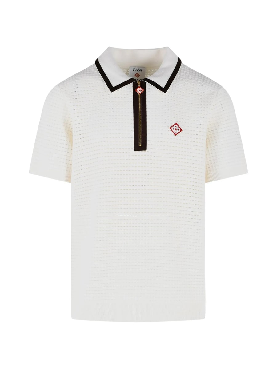 Casablanca Casablanca Waffle-stitch Wool Polo Shirt