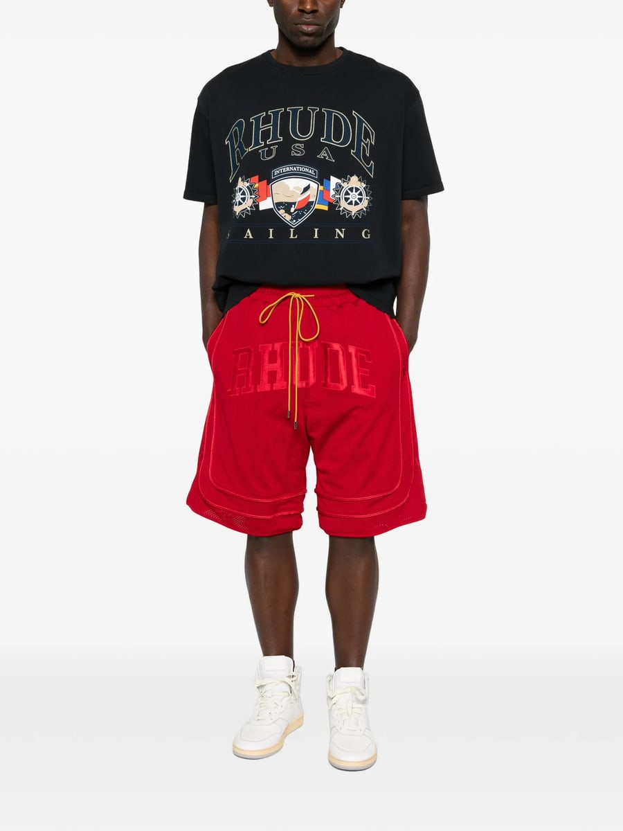 Rhude Rhude Collegiate Logo Shorts, view 5