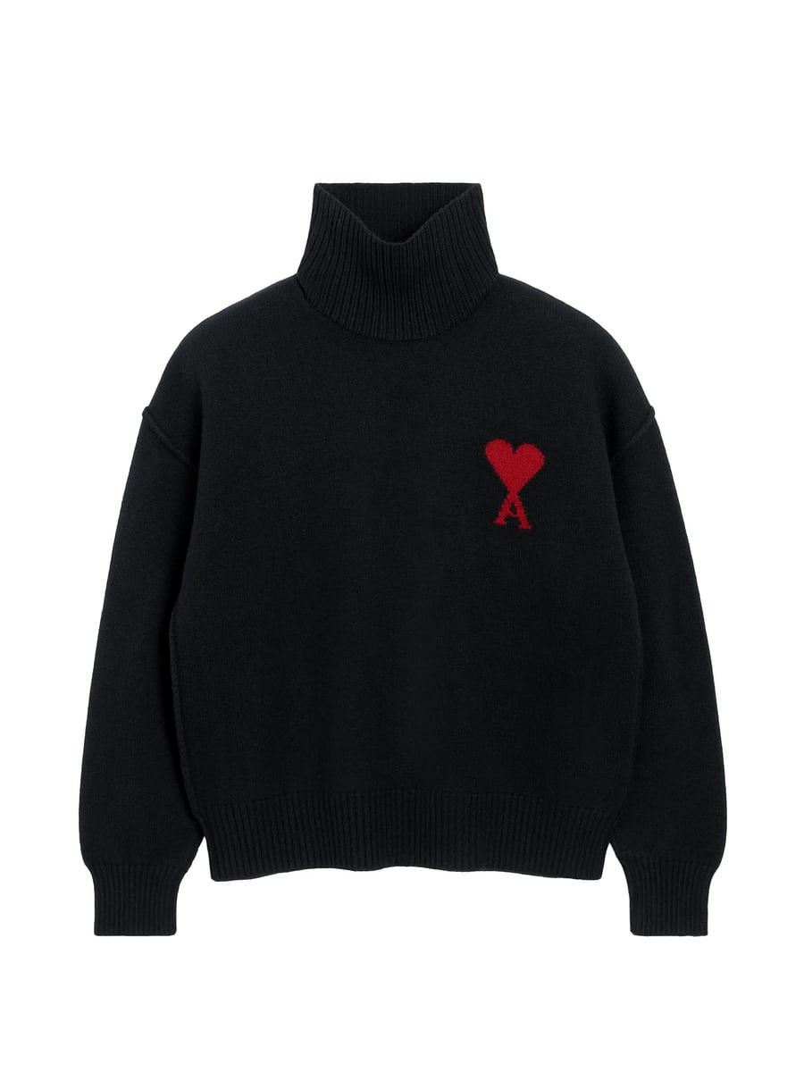 AMI Paris Ami Paris Ami De Coeur Roll-neck Sweater
