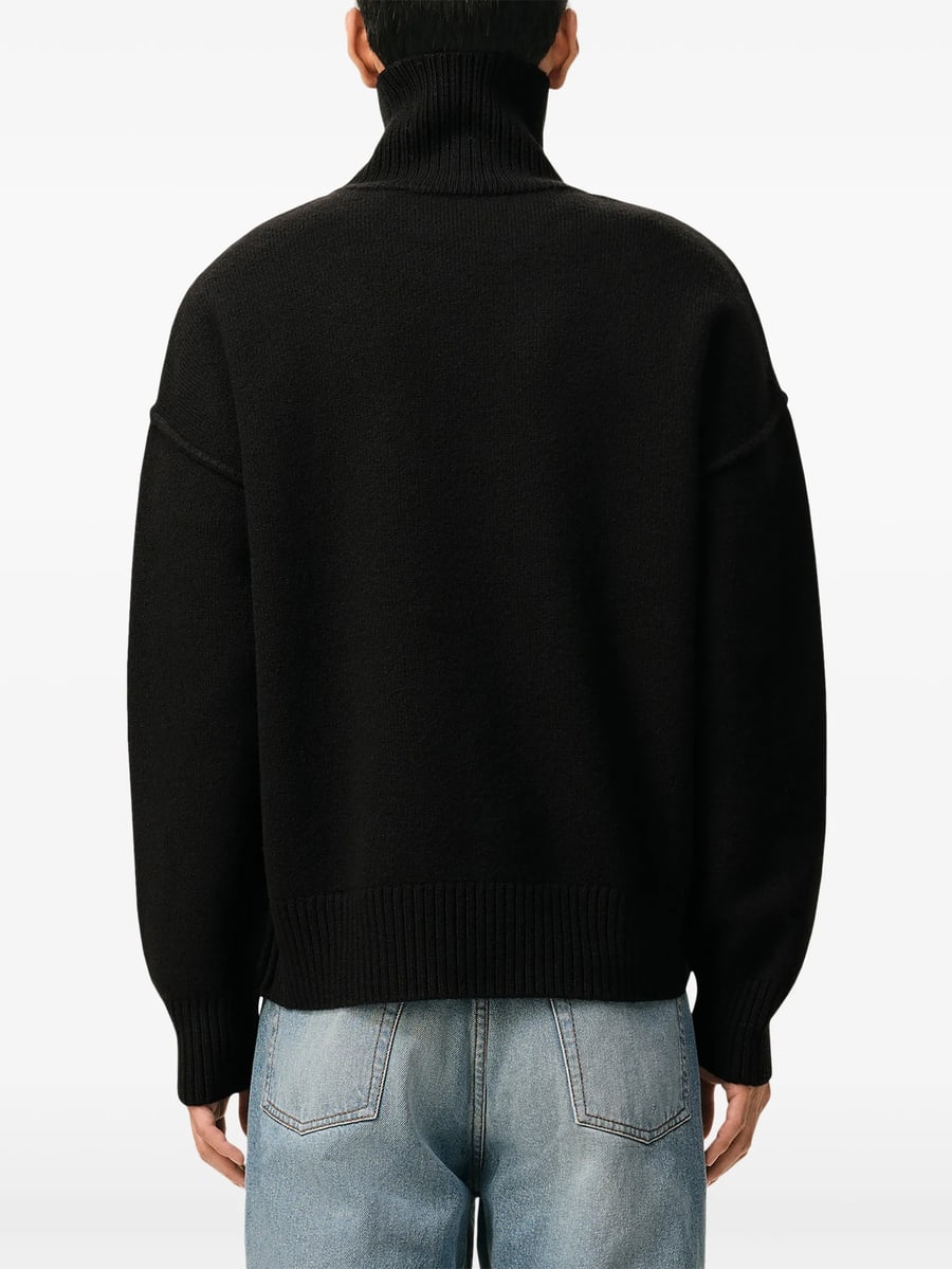 AMI Paris Ami Paris Ami De Coeur Roll-neck Sweater, view 4