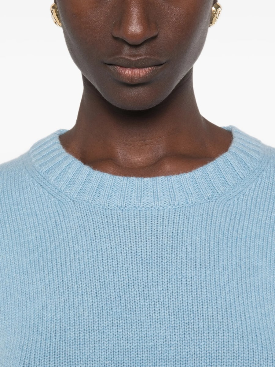 Allude Allude Ribbed-knit Crew Neck Sweater, view 5