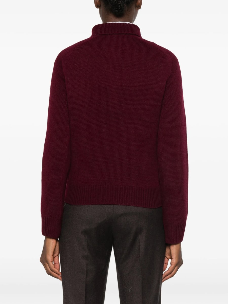 Allude Allude Button-up Polo-collar Sweater, view 5