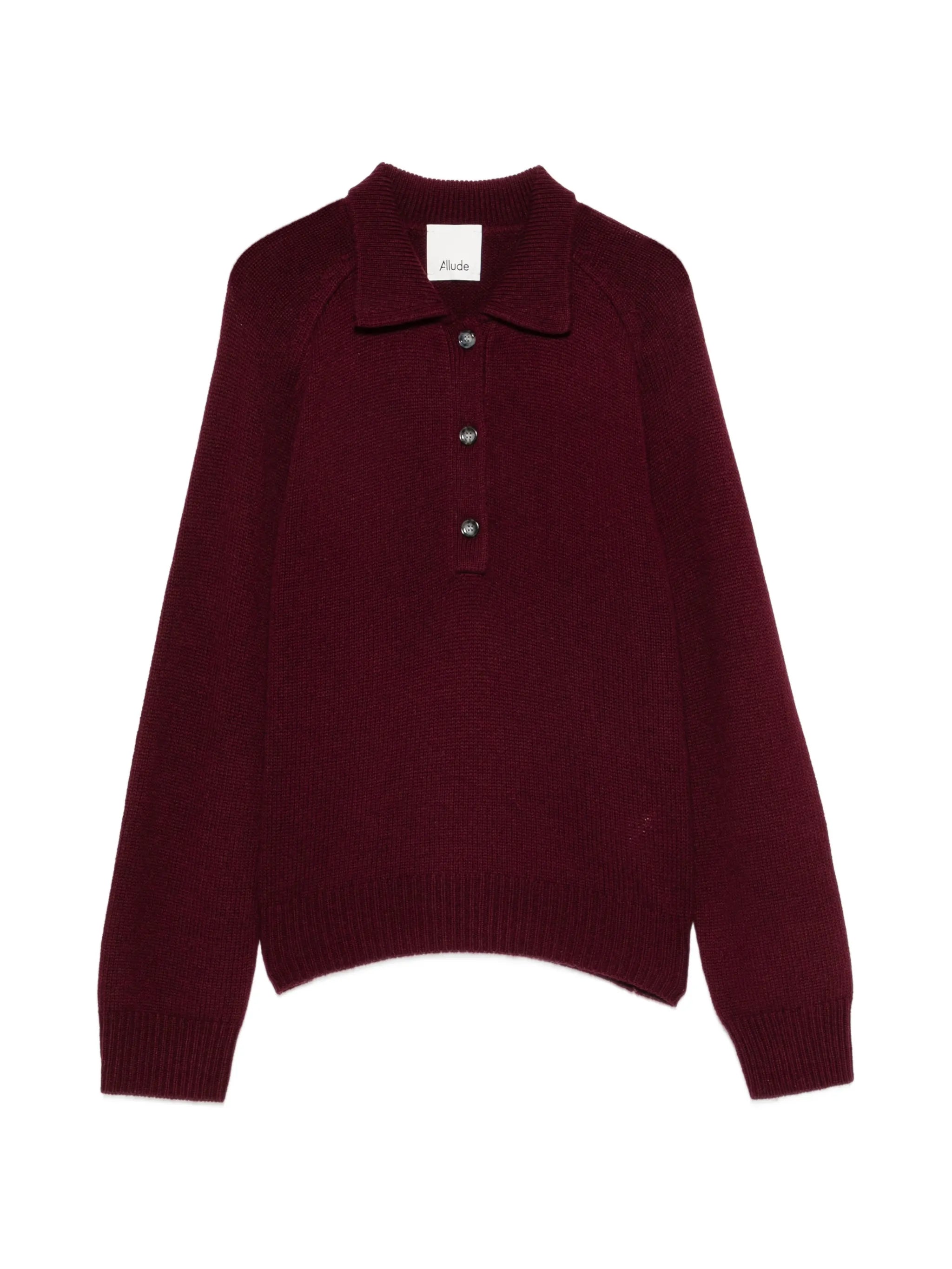 Allude Allude Button-up Polo-collar Sweater