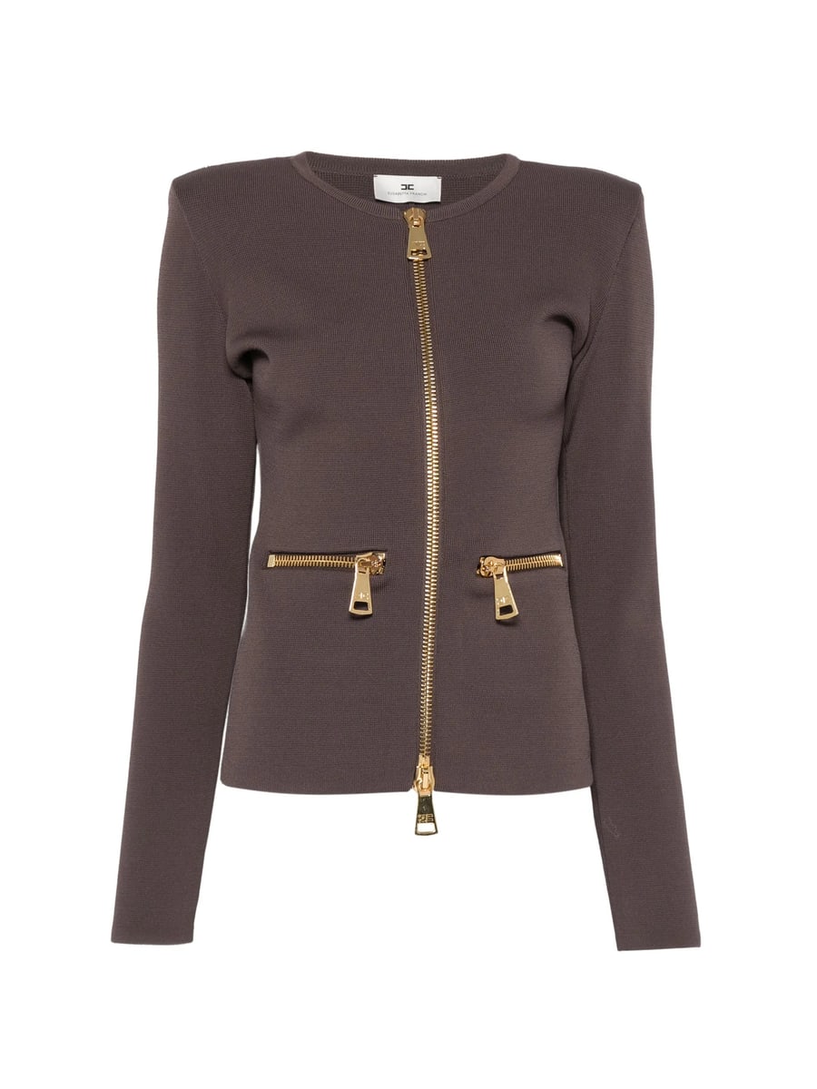 Elisabetta Franchi Elisabetta Franchi Zip-detail Shoulder-pad Cardigan