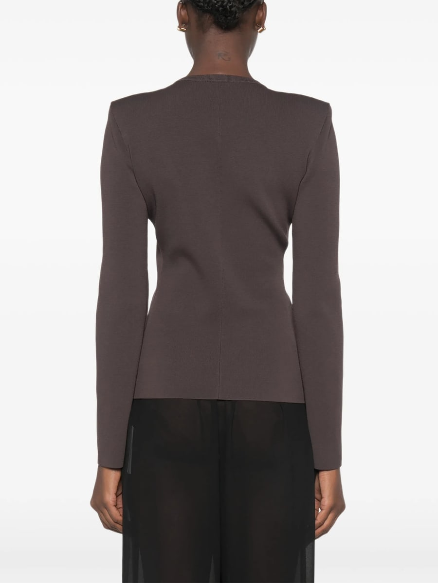 Elisabetta Franchi Elisabetta Franchi Zip-detail Shoulder-pad Cardigan, view 5