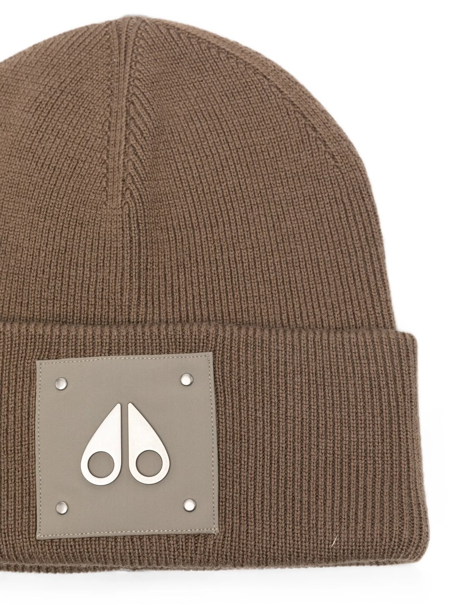 Moose Knuckles Moose Knuckles Logo-patch Ribbed-knit Beanie Hat, view 3