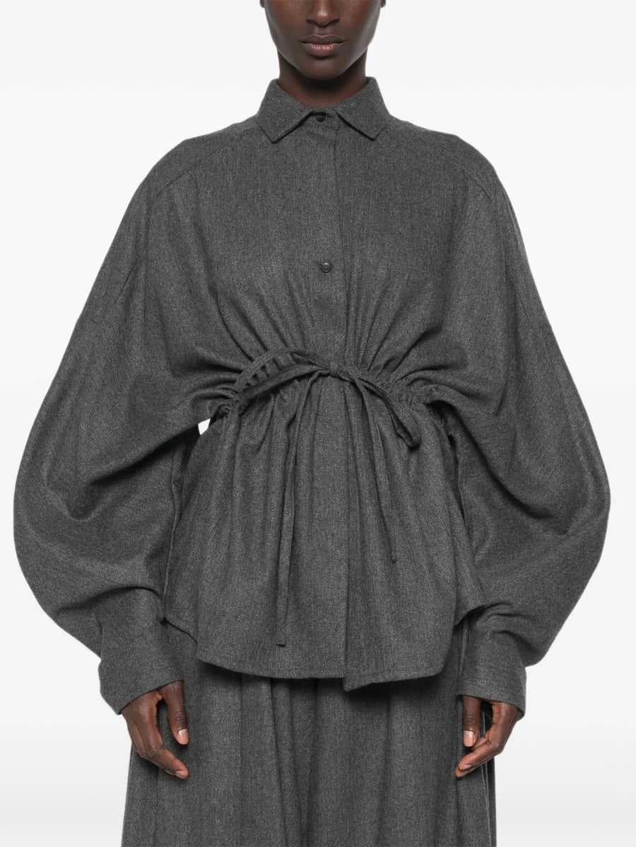 Thelatest Thelatest E-Dalida Drawstring-waist Shirt, view 5