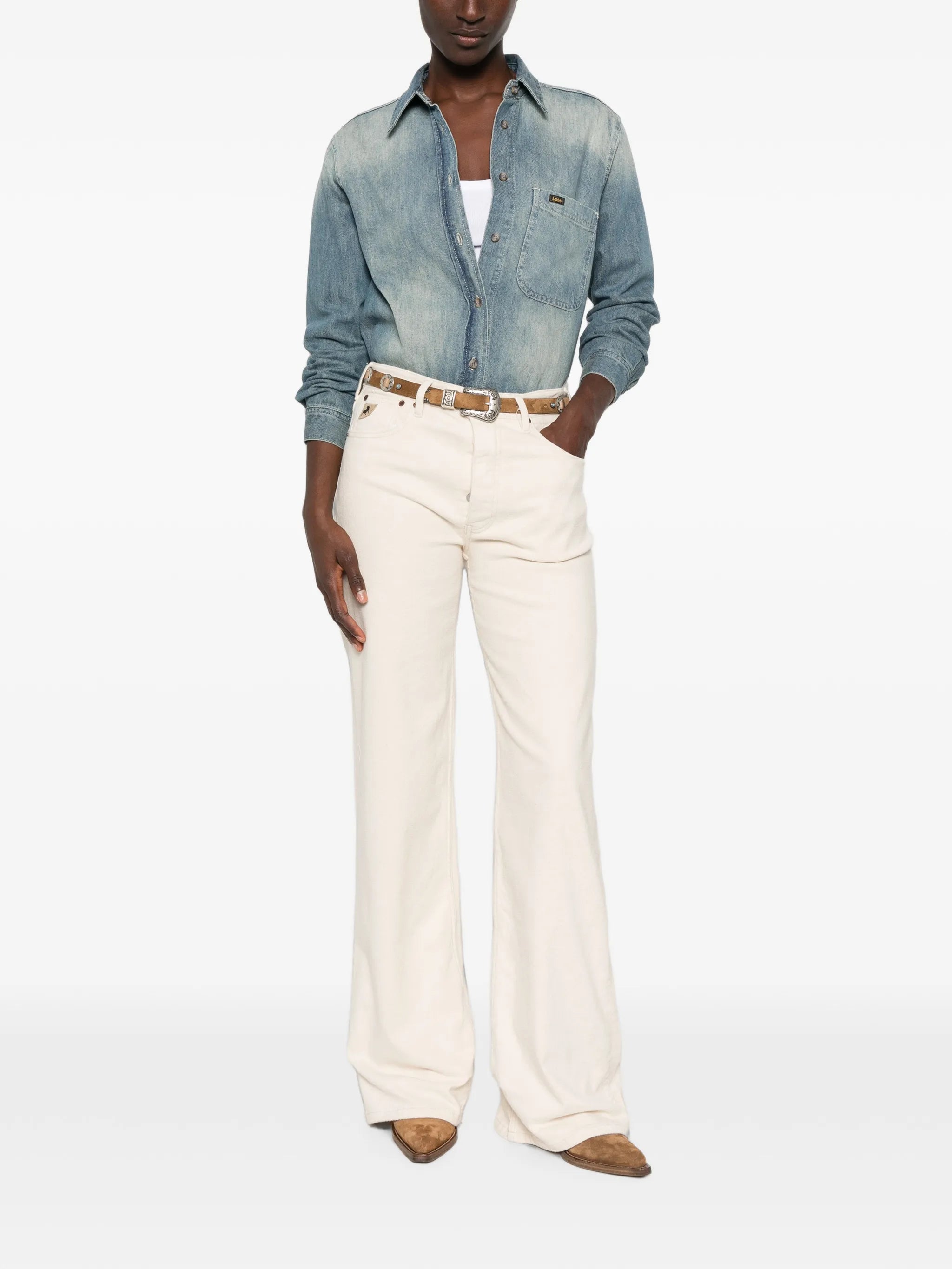 Lois Jeans Lois Jeans Lindsay Logo-patch Trousers, view 2