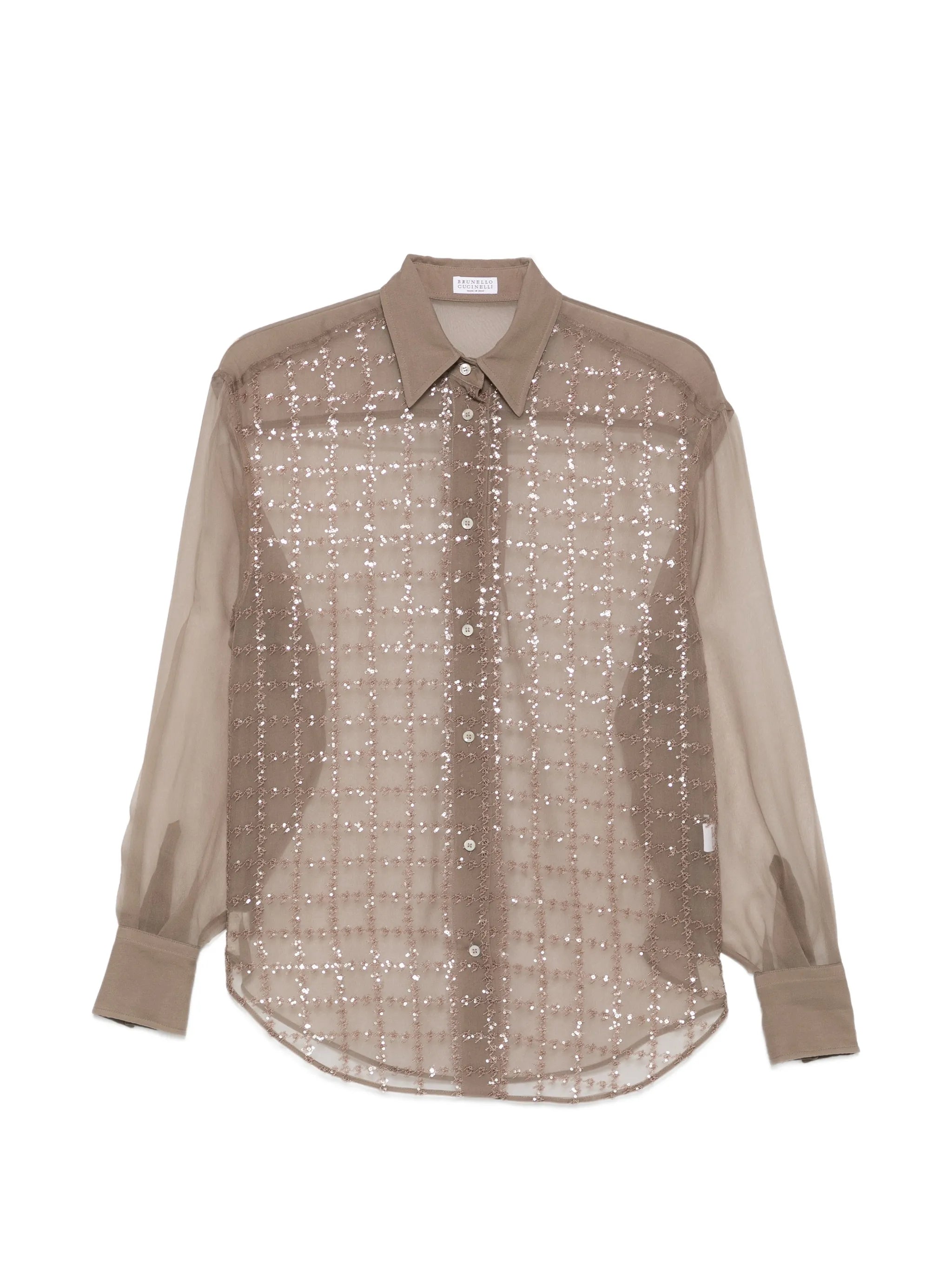 Brunello Cucinelli Brunello Cucinelli Sequin-embellished Semi-sheer Shirt